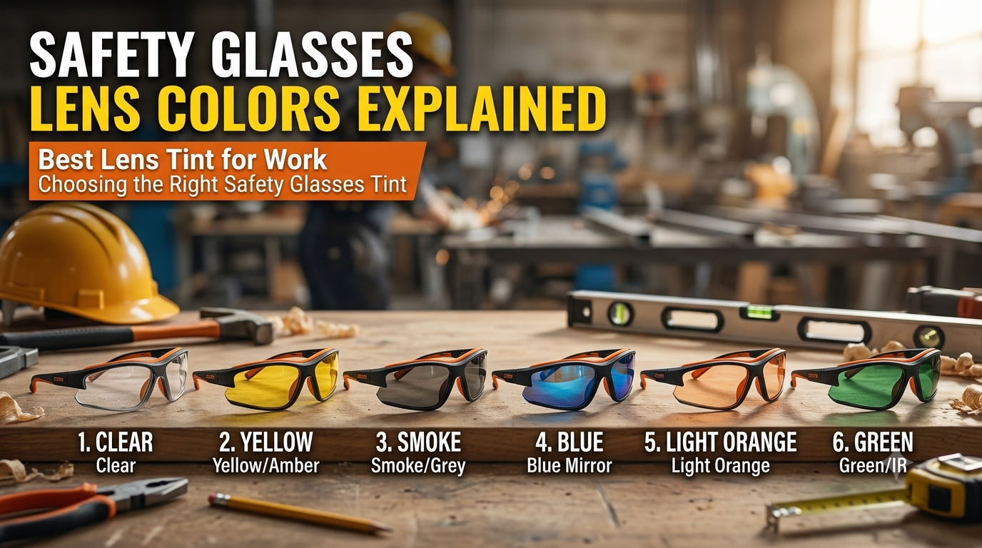 Safety Glasses Lens Colors Explained: Choosing the Best Tint for Every Work Environment